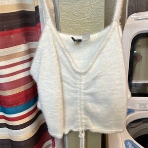 H&M Cream Fuzzy Knit Camisole